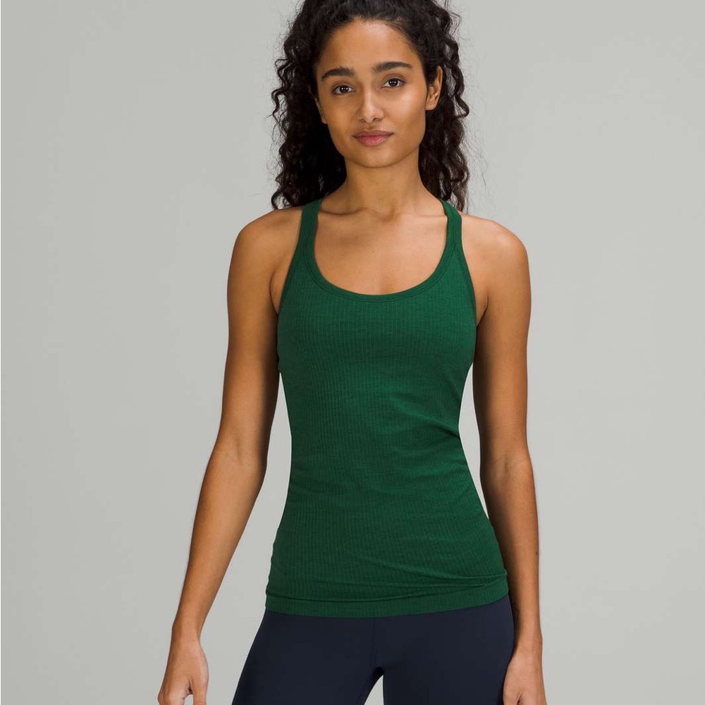 lululemon athletica Forest Green Ribbed Racerback Camisole